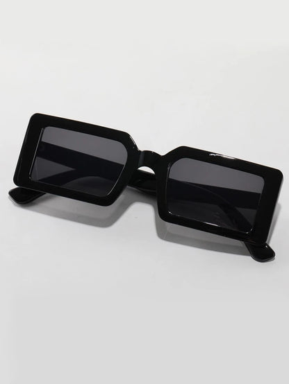 Uni-Sex Crabata - Acetate Rectangular Sunglasses - Black - Translucent