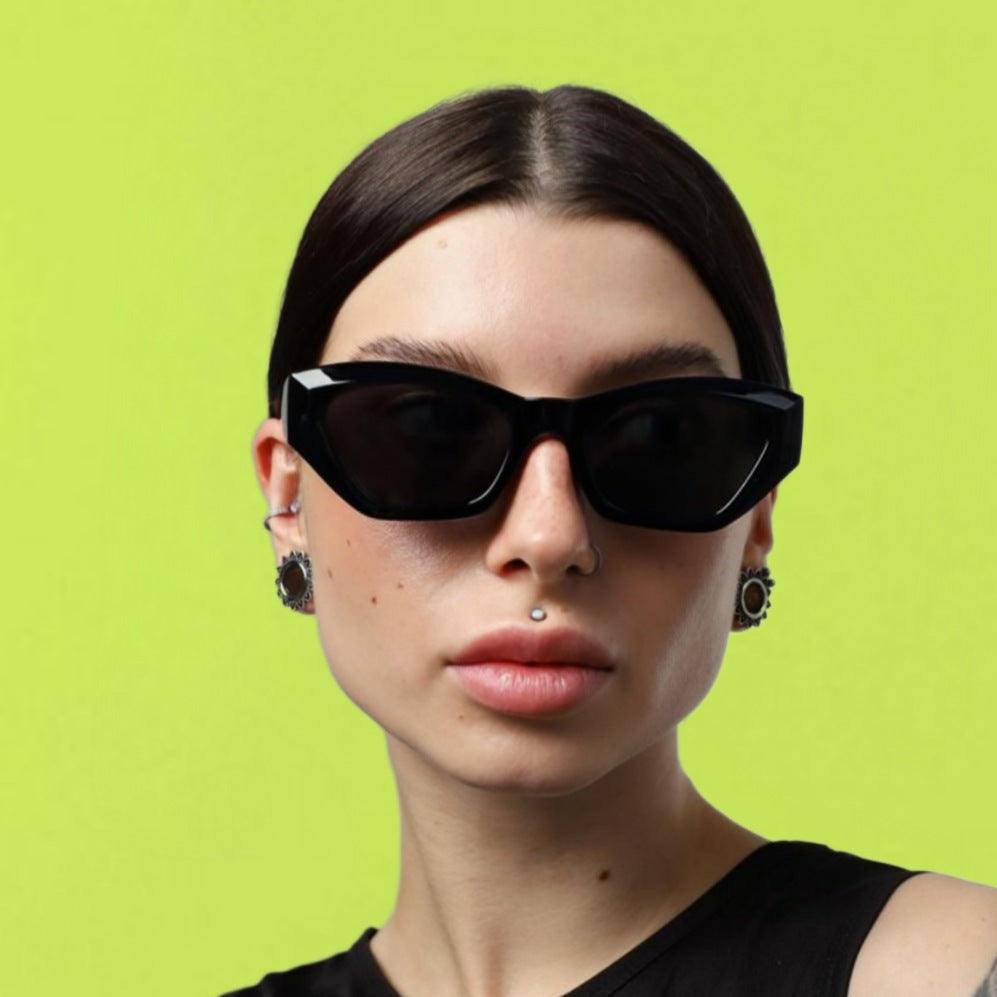 Uni-Sex Dawn - Resin Cat-eye Sunglasses - Black