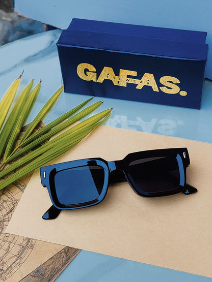 Uni-Sex Mufaasa - Black Squared Sunglasses - Acetate